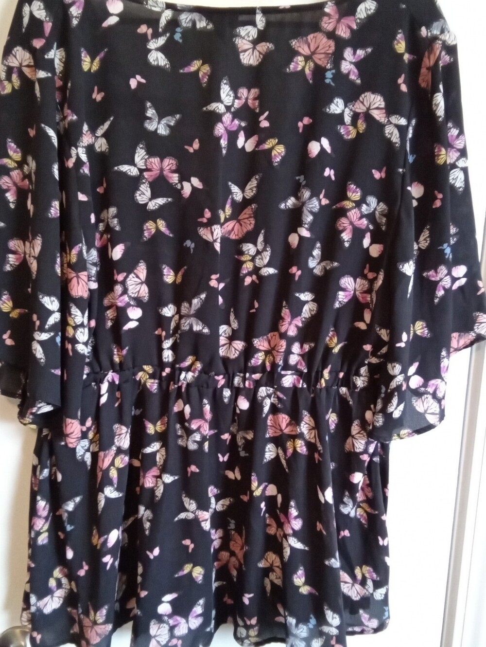 #6075 Butterfly Print Blouse  -  S